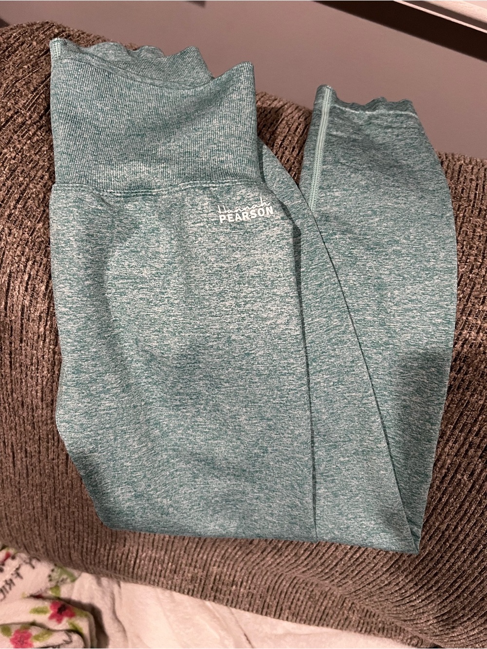 DFYNE Hannah Pearson Teal Heathered 'Athletic Leggings